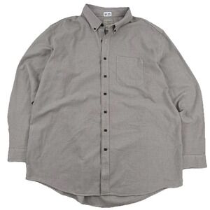 LL Bean Wicked Good Flannel Shirt Men 2XL XXL Tall Beige Brown Houndstooth